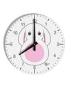 Cute Bunny with Floppy Ears - Pink 10 InchRound Wall Clock with Numbers by TooLoud-Wall Clock-TooLoud-White-Davson Sales