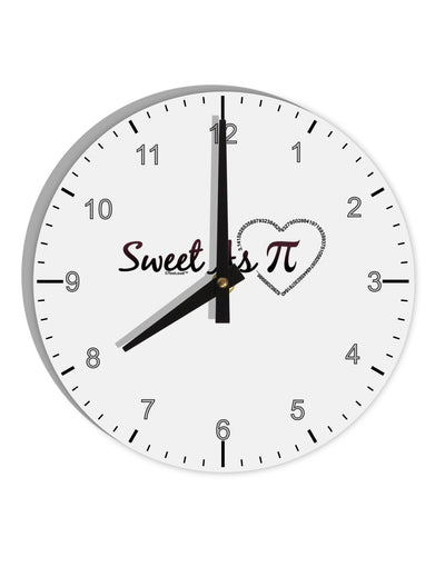 Sweet As Pi 10 InchRound Wall Clock with Numbers-Wall Clock-TooLoud-White-Davson Sales