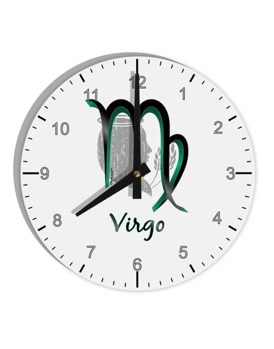 Virgo Symbol 10 InchRound Wall Clock with Numbers-Wall Clock-TooLoud-White-Davson Sales