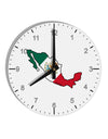 Mexico Outline - Mexican Flag 10 InchRound Wall Clock with Numbers by TooLoud-Wall Clock-TooLoud-White-Davson Sales