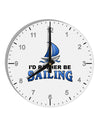 I'd Rather Be Sailing 10 InchRound Wall Clock with Numbers-Wall Clock-TooLoud-White-Davson Sales