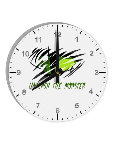 Unleash The Monster 10 InchRound Wall Clock with Numbers-Wall Clock-TooLoud-White-Davson Sales