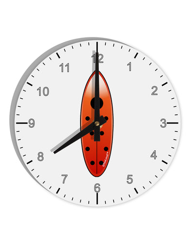 Ladybug Surfboard 10 InchRound Wall Clock with Numbers by TooLoud-Wall Clock-TooLoud-White-Davson Sales