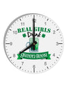 Real Girls Drink Green Beer 10 InchRound Wall Clock with Numbers-Wall Clock-TooLoud-White-Davson Sales