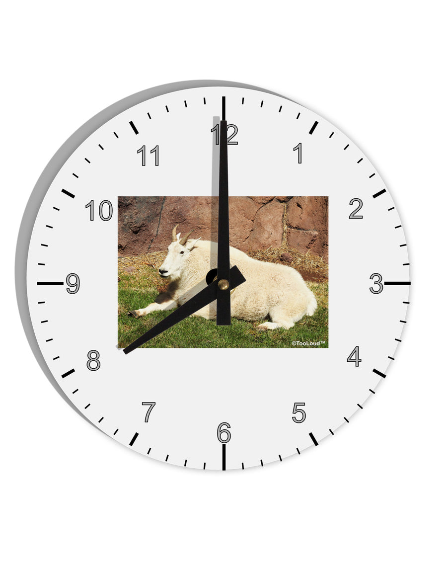 Relaxing Ram 10 InchRound Wall Clock with Numbers-Wall Clock-TooLoud-White-Davson Sales