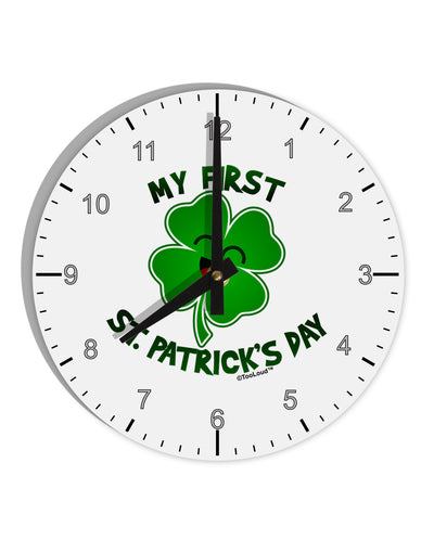 My First St. Patrick's Day 10 InchRound Wall Clock with Numbers-Wall Clock-TooLoud-White-Davson Sales