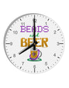 Beads And Beer 10 InchRound Wall Clock with Numbers-Wall Clock-TooLoud-White-Davson Sales