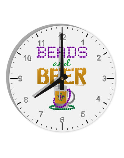 Beads And Beer 10 InchRound Wall Clock with Numbers-Wall Clock-TooLoud-White-Davson Sales