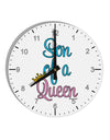 Son of a Queen - Matching Mom and Son Design 10 InchRound Wall Clock with Numbers by TooLoud-Wall Clock-TooLoud-White-Davson Sales