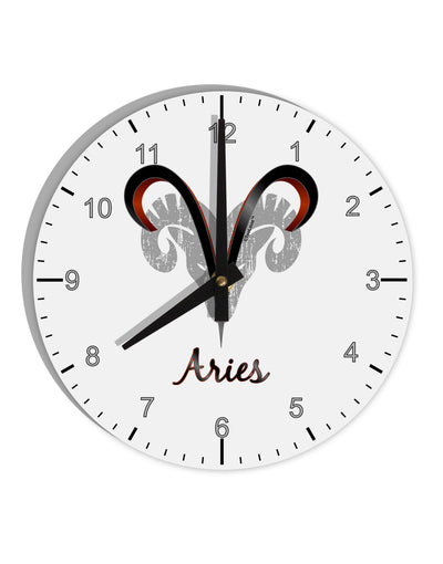 Aries Symbol 10 InchRound Wall Clock with Numbers-Wall Clock-TooLoud-White-Davson Sales