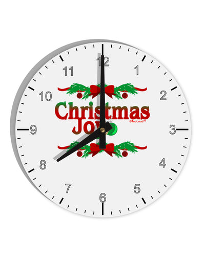 Christmas Joy Color 10 InchRound Wall Clock with Numbers-Wall Clock-TooLoud-White-Davson Sales