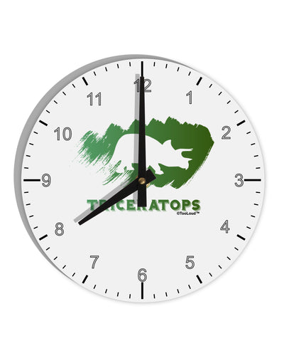 Jurassic Triceratops Design 10 InchRound Wall Clock with Numbers by TooLoud-Wall Clock-TooLoud-White-Davson Sales