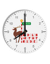 Rudolf Ratchet Reindeer Color Text 10 InchRound Wall Clock with Numbers-Wall Clock-TooLoud-White-Davson Sales