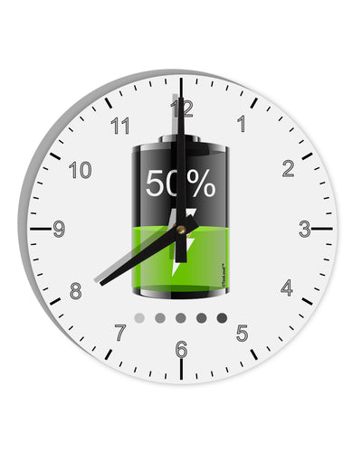 Half Energy 50 Percent 10 InchRound Wall Clock with Numbers-Wall Clock-TooLoud-White-Davson Sales