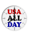 USA All Day - Distressed Patriotic Design 10 InchRound Wall Clock with Numbers by TooLoud-Wall Clock-TooLoud-White-Davson Sales