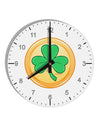 Shamrock Button Vector Design 10 InchRound Wall Clock with Numbers by TooLoud-Wall Clock-TooLoud-White-Davson Sales