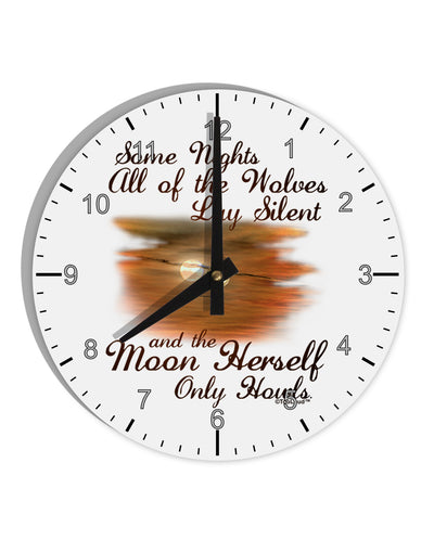 The Moon Herself Howls 10 InchRound Wall Clock with Numbers-Wall Clock-TooLoud-White-Davson Sales