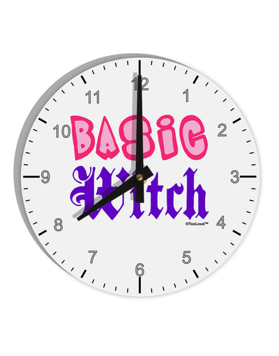 Basic Witch Color 10 InchRound Wall Clock with Numbers-Wall Clock-TooLoud-White-Davson Sales