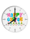 Happy Easter - Tulips 10 InchRound Wall Clock with Numbers by TooLoud-Wall Clock-TooLoud-White-Davson Sales