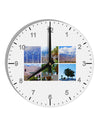 Palm Springs Square Collage 10 InchRound Wall Clock with Numbers-Wall Clock-TooLoud-White-Davson Sales