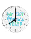 My First Mother's Day - Baby Feet - Blue 10 InchRound Wall Clock with Numbers by TooLoud-Wall Clock-TooLoud-White-Davson Sales