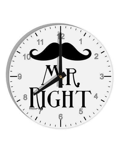 Mr Right 10 InchRound Wall Clock with Numbers-Wall Clock-TooLoud-White-Davson Sales