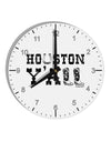 Houston Y'all - Boots - Texas Pride 10 InchRound Wall Clock with Numbers by TooLoud-Wall Clock-TooLoud-White-Davson Sales