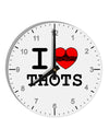 I Love Heart THOTS 10 InchRound Wall Clock with Numbers-Wall Clock-TooLoud-White-Davson Sales