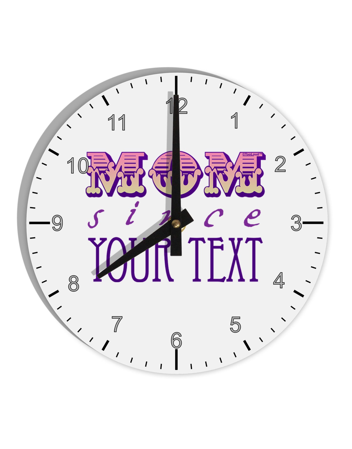 Personalized Mom Since ___ 10 InchRound Wall Clock with Numbers-Wall Clock-TooLoud-White-Davson Sales