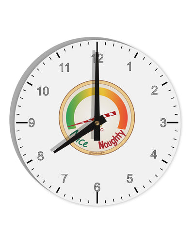 Naughty or Nice Meter Nice 10 InchRound Wall Clock with Numbers-Wall Clock-TooLoud-White-Davson Sales