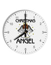 Christmas Angel 10 InchRound Wall Clock with Numbers-Wall Clock-TooLoud-White-Davson Sales