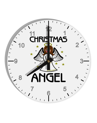 Christmas Angel 10 InchRound Wall Clock with Numbers-Wall Clock-TooLoud-White-Davson Sales