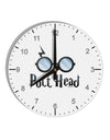 Pott Head Magic Glasses 10 InchRound Wall Clock with Numbers-Wall Clock-TooLoud-White-Davson Sales