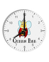 Queen Bee Text 10 InchRound Wall Clock with Numbers by TooLoud-Wall Clock-TooLoud-White-Davson Sales