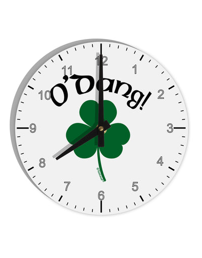 O'Dang - St Patrick's Day 10 InchRound Wall Clock with Numbers-Wall Clock-TooLoud-White-Davson Sales