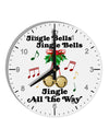 Jingle Bells All the way 10 InchRound Wall Clock with Numbers-Wall Clock-TooLoud-White-Davson Sales