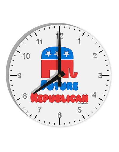 Future Republican 10 InchRound Wall Clock with Numbers-Wall Clock-TooLoud-White-Davson Sales