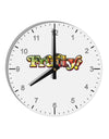Fruity Text 10 InchRound Wall Clock with Numbers-Wall Clock-TooLoud-White-Davson Sales