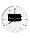 Pennsylvania - United States Shape 10 InchRound Wall Clock with Numbers by TooLoud-Wall Clock-TooLoud-White-Davson Sales