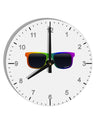 Pride Rainbow Glasses 10 InchRound Wall Clock with Numbers by TooLoud-Wall Clock-TooLoud-White-Davson Sales