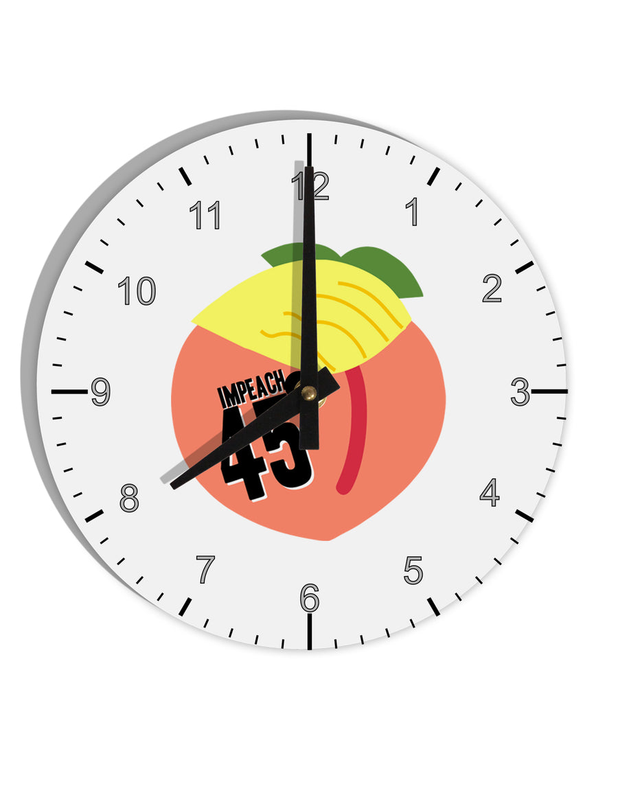 Impeach Peach Trump 10 InchRound Wall Clock with Numbers by TooLoud-Wall Clock-TooLoud-White-Davson Sales