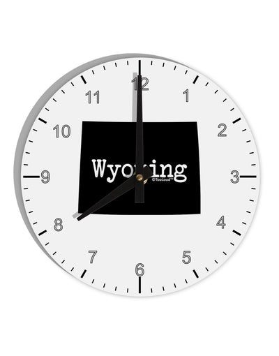 Wyoming - United States Shape 10 InchRound Wall Clock with Numbers-Wall Clock-TooLoud-White-Davson Sales