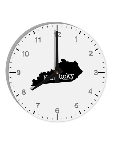 Kentucky - United States Shape 10 InchRound Wall Clock with Numbers-Wall Clock-TooLoud-White-Davson Sales