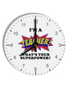 Teacher - Superpower 10 InchRound Wall Clock with Numbers-Wall Clock-TooLoud-White-Davson Sales