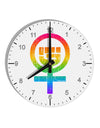 Rainbow Distressed Feminism Symbol 10 InchRound Wall Clock with Numbers-Wall Clock-TooLoud-White-Davson Sales