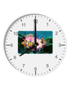 Clownfish Watercolor 10 InchRound Wall Clock with Numbers-Wall Clock-TooLoud-White-Davson Sales