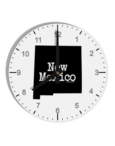 New Mexico - United States Shape 10 InchRound Wall Clock with Numbers by TooLoud-Wall Clock-TooLoud-White-Davson Sales
