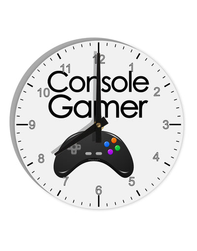 Console Gamer 10 InchRound Wall Clock with Numbers by TooLoud-Wall Clock-TooLoud-White-Davson Sales