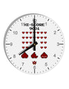 Pixel Heart Invaders Design 10 InchRound Wall Clock with Numbers-Wall Clock-TooLoud-White-Davson Sales