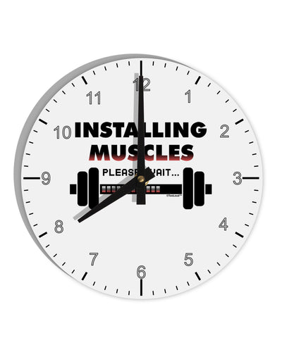 Installing Muscles 10 InchRound Wall Clock with Numbers-Wall Clock-TooLoud-White-Davson Sales